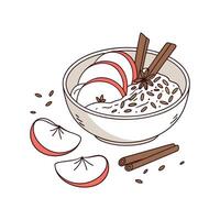 Nutritious Apple Cinnamon Chia Pudding vector