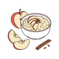 Satisfying Apple Cinnamon Oat Pudding vector