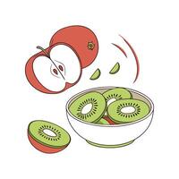 Apple Kiwi Puree on White Background vector