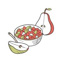 Apple Pear Mash Verde on White Background vector