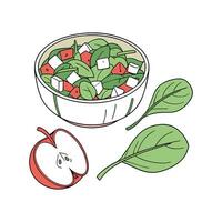 Chilled Apple Spinach Puree on White Background vector