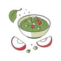 Apple Spinach Puree on White Background vector