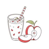 Tasty Apple Yogurt Smoothie Easy Recipe vector