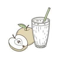 Refreshing Apple Yogurt Smoothie Perfect Blend vector