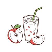 Simple Apple Yogurt Smoothie Creamy Delight vector