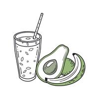 Creamy Avocado Banana Smoothie Refreshing Blend vector