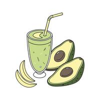Tasty Avocado Banana Smoothie Easy Recipe vector