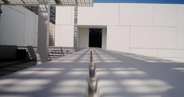 Abstract minimalistic modern white building, details of the structure video