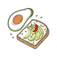Delicious Avocado Whole Wheat Toast Mash vector