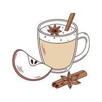 Nutritious Baked Apple Cinnamon Drink Recipe vector