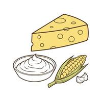 Nutritious Baked Cheese Soft Corn Mash vector