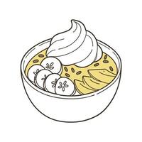 Nutritious Banana Chia Pudding with Coconut vector