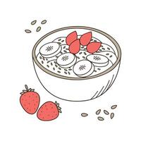 Nutritious Banana Chia Seed Pudding Easy Recipe vector