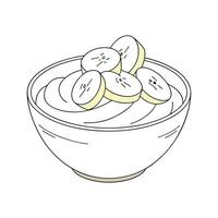 Refreshing Banana Yogurt Puree Quick Snack vector