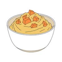 Creamy Barley Puree with Sweet Potato Flavor vector