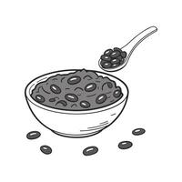 Nutritious Black Beans Masht Healthy Option vector