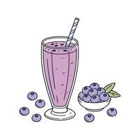 Nutritious Blueberry Smoothie with Yogurt vector