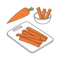 Delicious Boiled Carrot Sticks Quick Treat vector