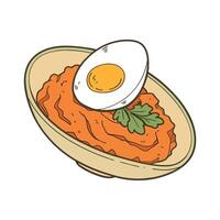 Creamy Egg Yolk with Mashed Carrots vector