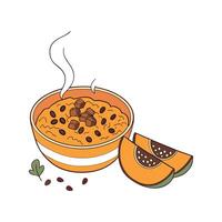 Nutritious Buckwheat Pumpkin Mash Easy Recipe vector