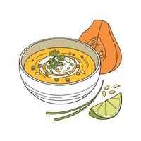 Delicious Butternut Squash Coconut Soup Recipe vector