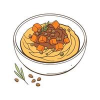 Delicious Lentil Mash with Butternut Squash vector