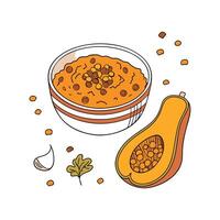 Creamy Butternut Squash and Lentil Mash vector