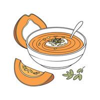 Nutritious Butternut Squash Soup Delicious Dish vector