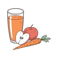 Tasty Carrot Apple Juice Healthy Refreshment vector