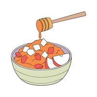Nutritious Carrot Apple Mash with Honey Delight vector