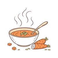 Nutritious Carrot Soup Healthy Option vector