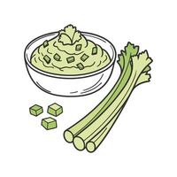 Nutritious Celery Mash Healthy Snack vector