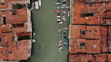 A view of boats docked in a canal video