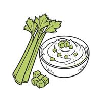 Tasty Celery Mash Nutritious Option vector