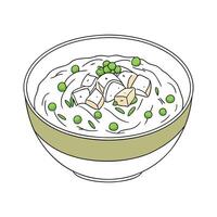 Savory Chicken Peas Puree Easy Recipe vector