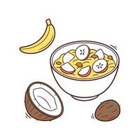 Nutritious Coconut Banana Mash Quick Delight vector