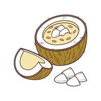 Nutritious Coconut Rice Pudding Easy Recipe vector