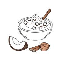 Delicious Coconut Yogurt Cinnamon Recipe vector