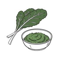 Nutritious Collard Greens Puree Healthy Option vector