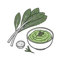 Savory Collard Greens Puree Unique Option vector