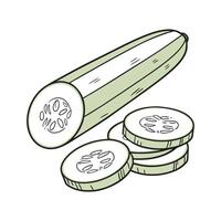 Nutritious Cucumber Sticks Healthy Snack vector