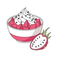 Nutritious Dragon Fruit Puree for Babies vector