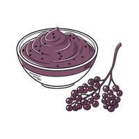Nutritious Elderberry Puree for Health vector