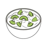 Delicious Greek Yogurt with Mashed Kiwi for Kids vector