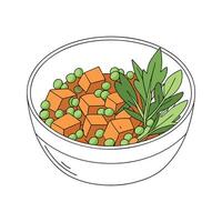 Nutritious Green Peas and Butternut Squash Mash vector