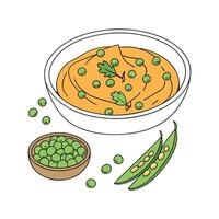 Creamy Green Peas and Butternut Squash Mash for Nutritional Meals vector