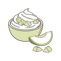 Yummy Honeydew Melon Puree for Healthy Snacks vector
