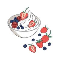 Nutritious Kefir Berries Mash Healthy Delight vector