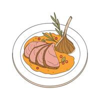 Nutritious Lamb and Butternut Squash Puree vector