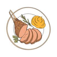 Creamy Lamb and Butternut Squash Puree for Nutritional Meals vector